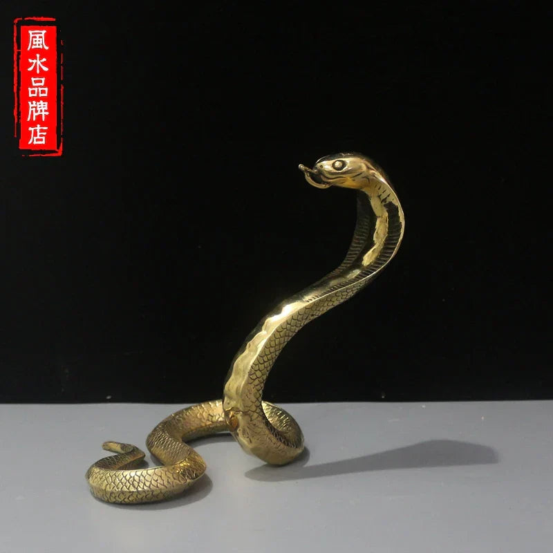 DecorBites™ Copper Cobra Zodiac Snake Feng Shui Decoration Craft