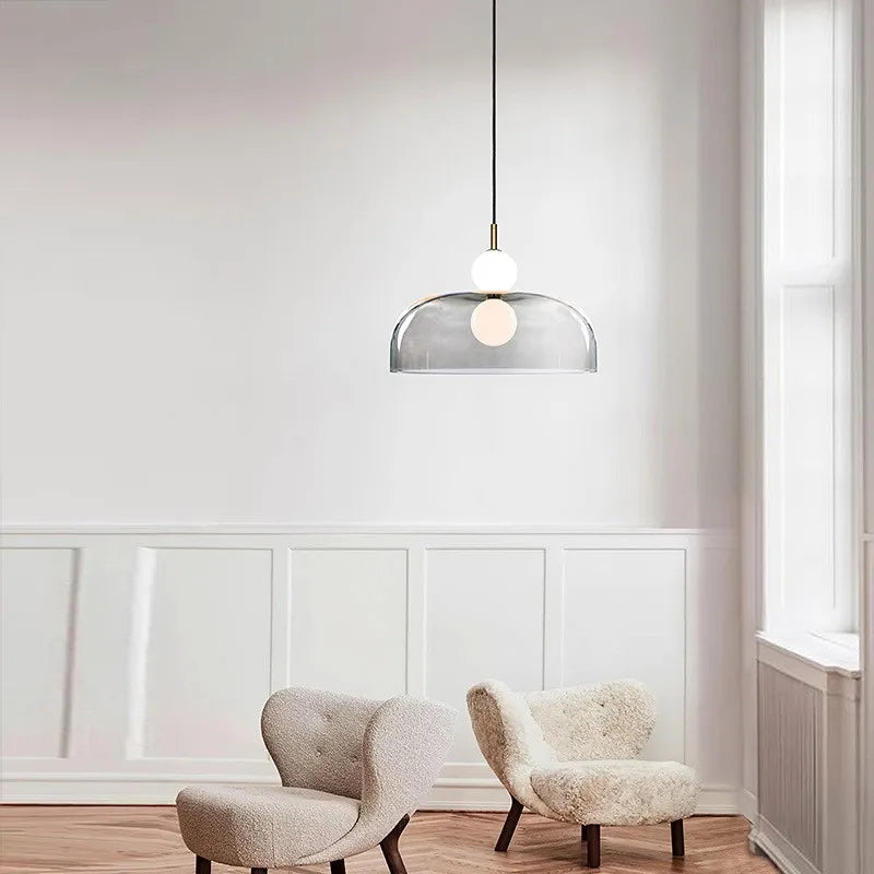 DecorBites™ Glass Ball Pendant Light: Modern Decor for Duplex Stairwells, Living Room, Bedroom