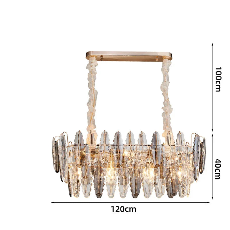 DecorBites™ Gold Crystal Chandelier Lighting for Living Room