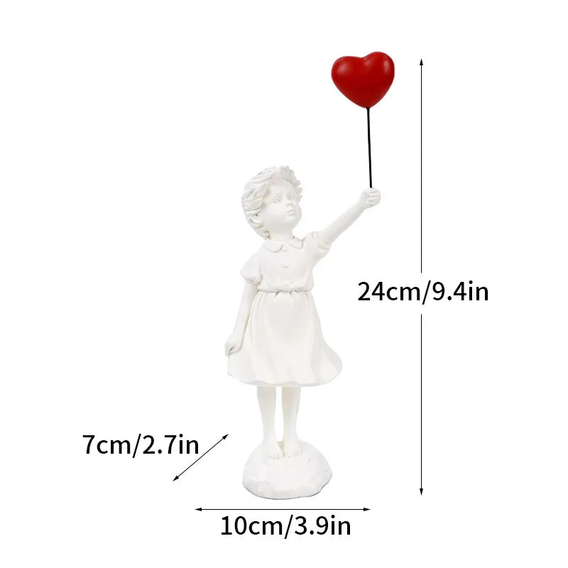 DecorBites™ Banksy Girl Balloon Sculpture Figure for Modern Interior Decor