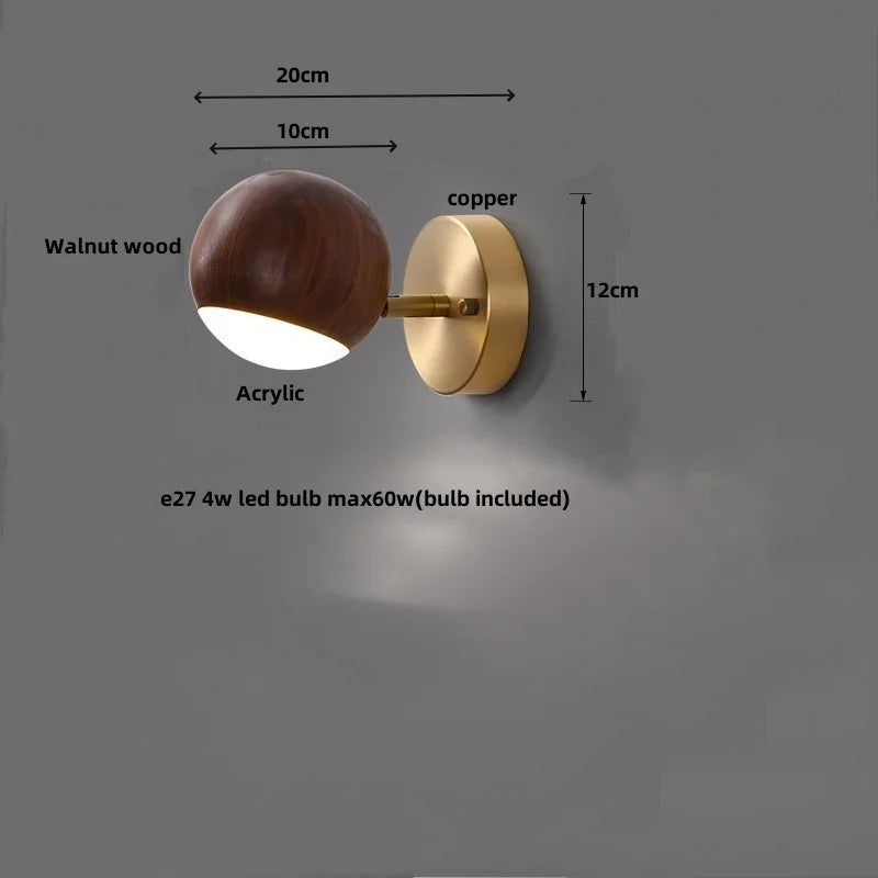 DecorBites™ LED Wood Base Wall Sconce Modern Art Light Fixture for Living Room & Bathroom