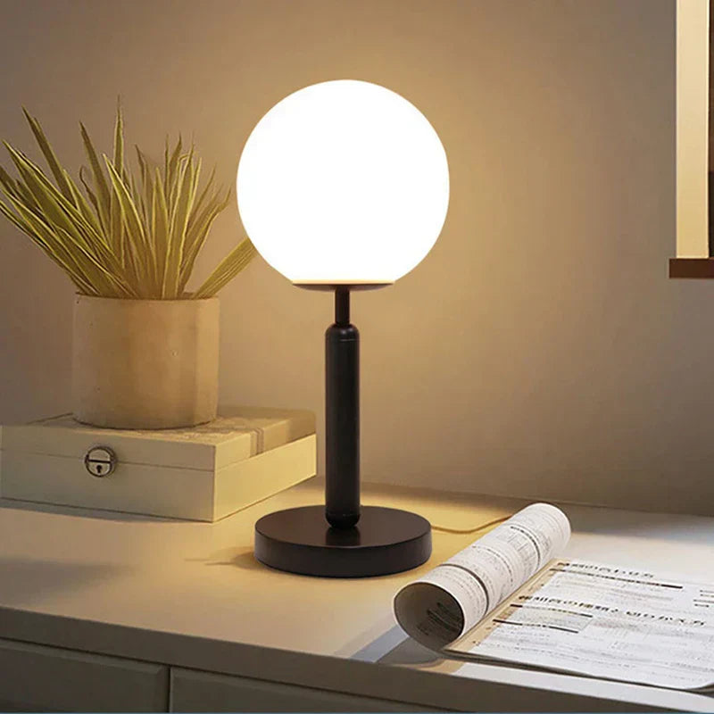 DecorBites™ LED Glass Ball Brass Table Lamp for Luxury Home Decor Bedrooms & Offices