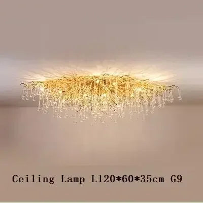 DecorBites™ Crystal LED Living Room Chandelier, Modern Luxury Water Drop Pendant Lamp