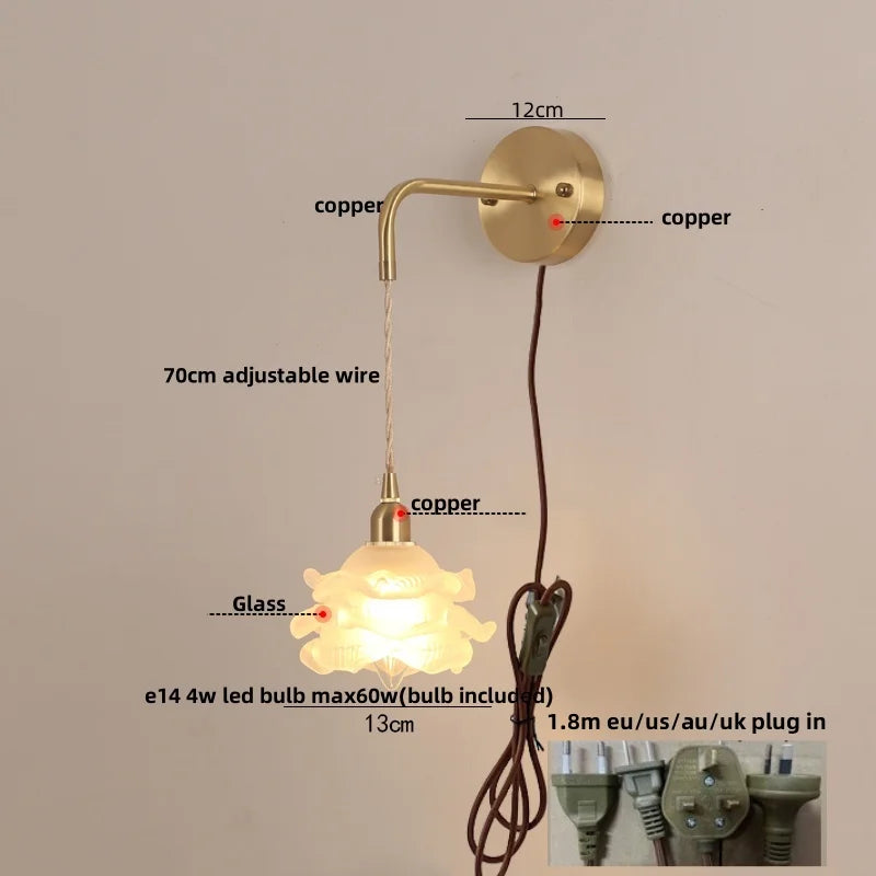 DecorBites™ LED Glass Wall Lamp Modern Bedroom Coffee Vanity Light Fixtures