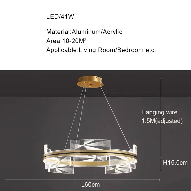DecorBites™ Gold Aluminum Plating LED Pendant Lights for Home Decor