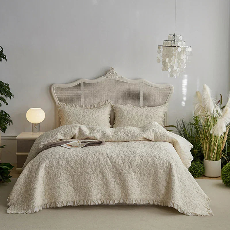 DecorBites™ Cotton Quilted Bedspread Set with Pillowcase - Versatile & Summer-Ready