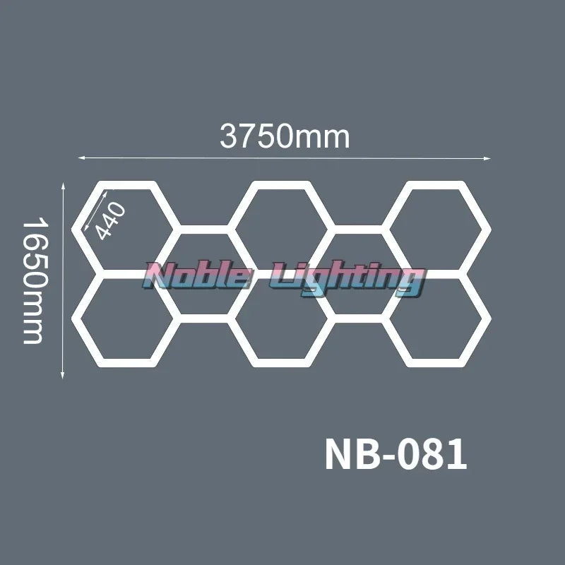 DecorBites™ Geometric LED Lights for Exhibition Car Detailing Garage Workshop - Polygonal Snowflake Theme