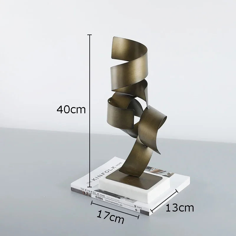DecorBites™ Irregular Crimp Metal Ornaments: Creative Twist Sculpture Artwork for Aesthetic Room Decor