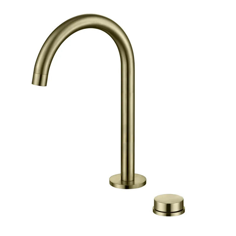 DecorBites™ Brushed Gold Widespread Basin Faucet with 360 Rotation