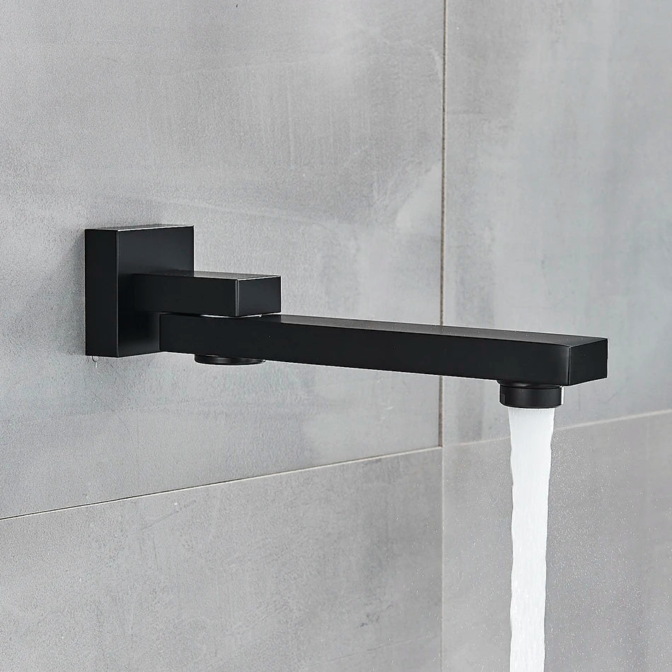 DecorBites™ Brass Chrome/Black Bronze Swivel Shower Faucet Spout Wall Mount Bathroom Accessory