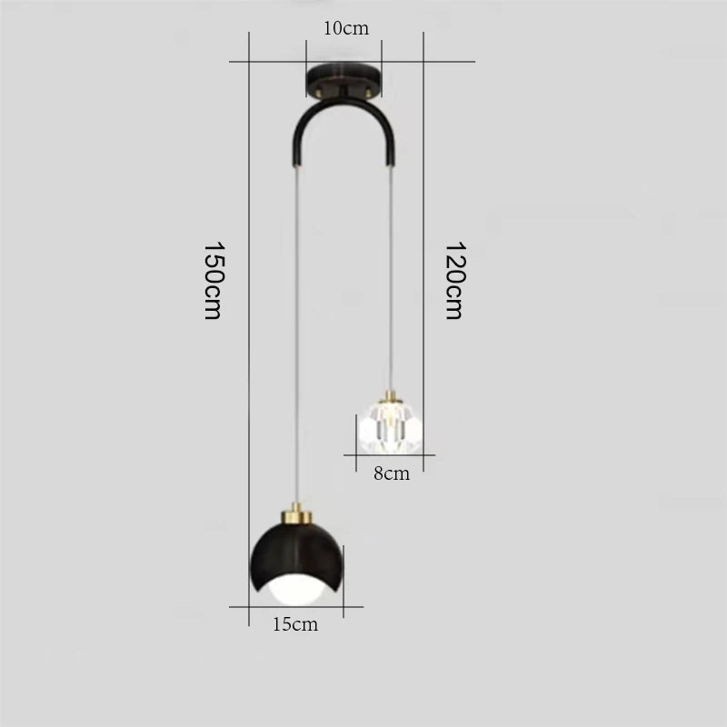 DecorBites™ Crystal Ball Pendant Lights: Modern LED Luxury for Bedroom, Nordic Minimalist Design
