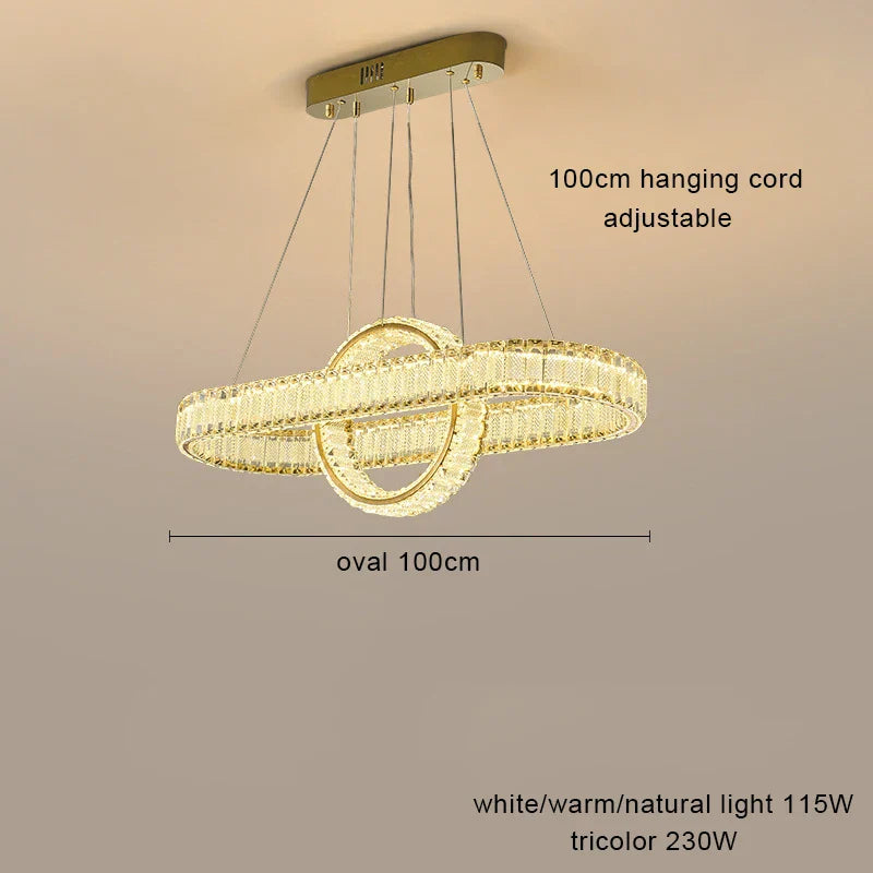 DecorBites™ Crystal Chandelier Pendant Lamps for Home Decor and Modern Living Room Lighting