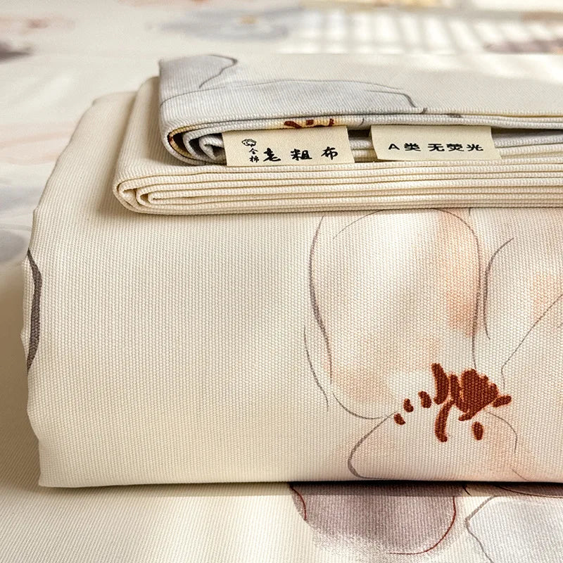 DecorBites™ Cooling Cotton Flower Print Bed Cover Matress Protector