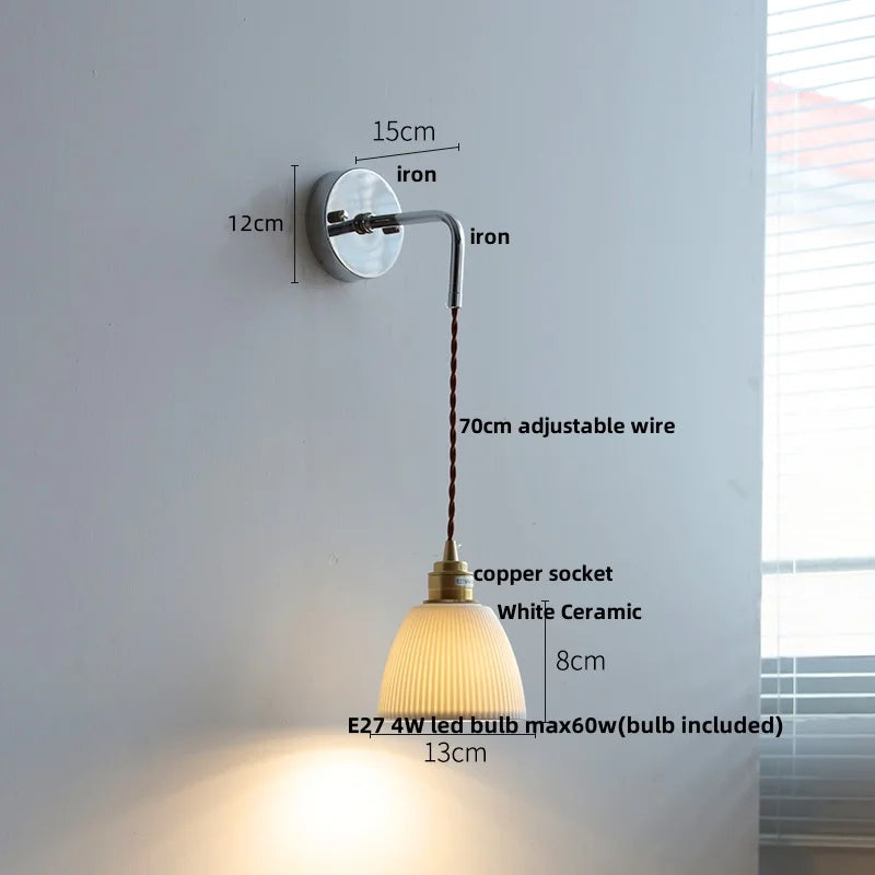 DecorBites™ Ceramic LED Wall Light with Pull Chain Switch - Nordic Design