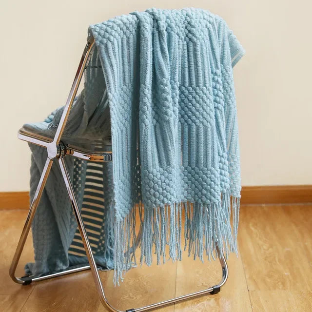DecorBites™ Knitted Pineapple Grid Throw Blanket - Nordic Sofa Blanket for Home Decor