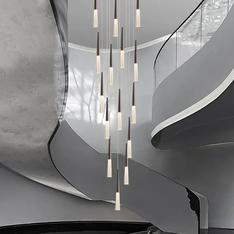 DecorBites™ Acrylic Cone Pendant Light for Villa Stair, Kitchen, and Restaurant.