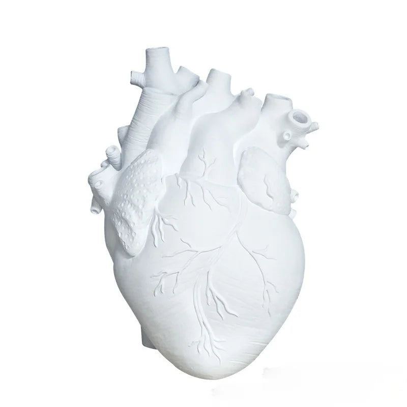 DecorBites™ Heart Shape Resin Flower Vase Desktop Ornament Bouquet Holder Home Decor