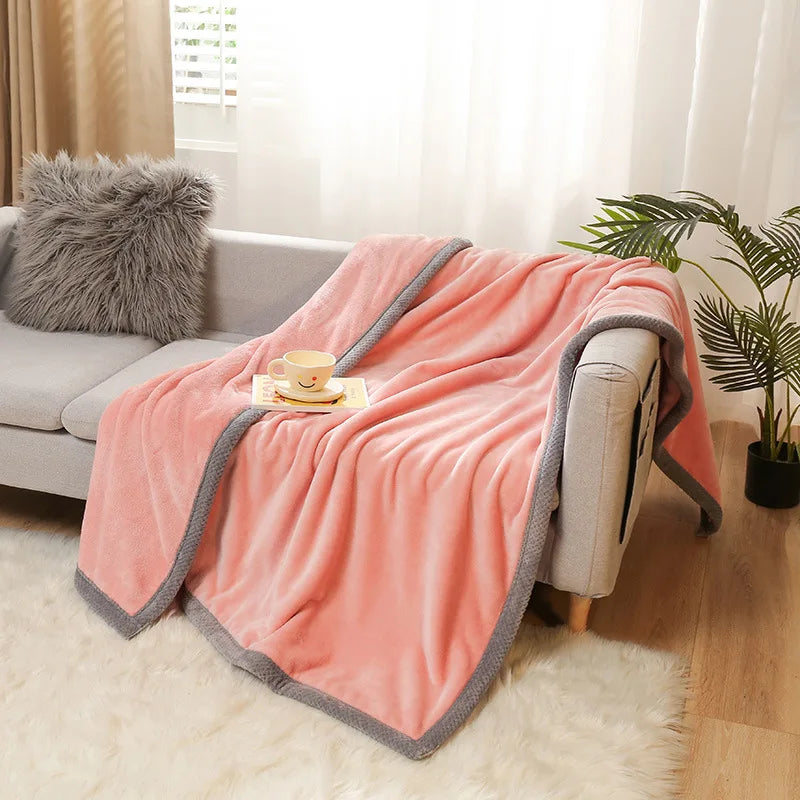 DecorBites™ Cartoon Flannel Blanket: Soft & Skin-Friendly for Summer & Autumn Beds.