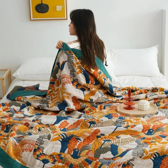 DecorBites™ Boho Cotton Blanket and Throw - Soft, Durable, and Stylish for Bed, Sofa, or Travel