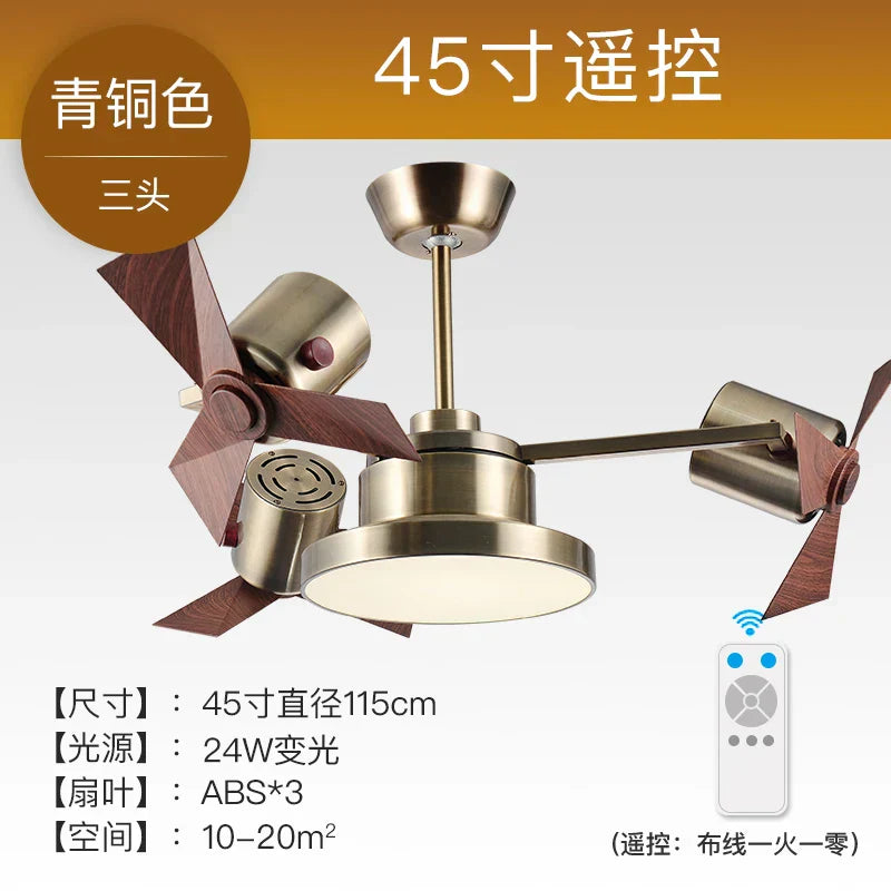 DecorBites™ Ceiling Fan Lamp Invisible European Style Bedroom Electric Fan Simple Design