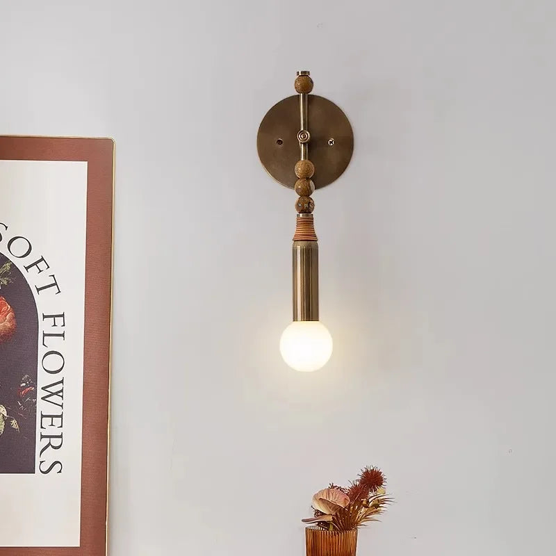 DecorBites™ Elegant Marble Copper Wall Lamp for Living Room, Study, Hotel, Restaurant