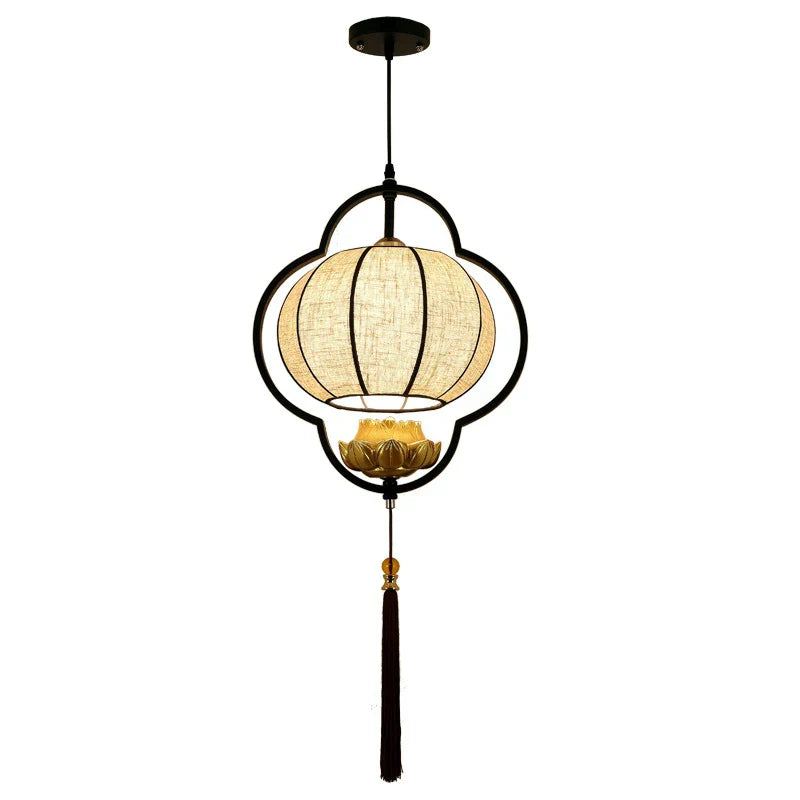 DecorBites™ Chinese Cloth Chandelier: Elegant Tea House & Bedroom Lantern for Dining Room