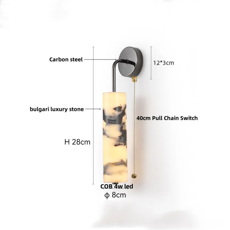 DecorBites™ Bulgari Stone LED Wall Lights Outdoor Waterproof Bedside Lamp