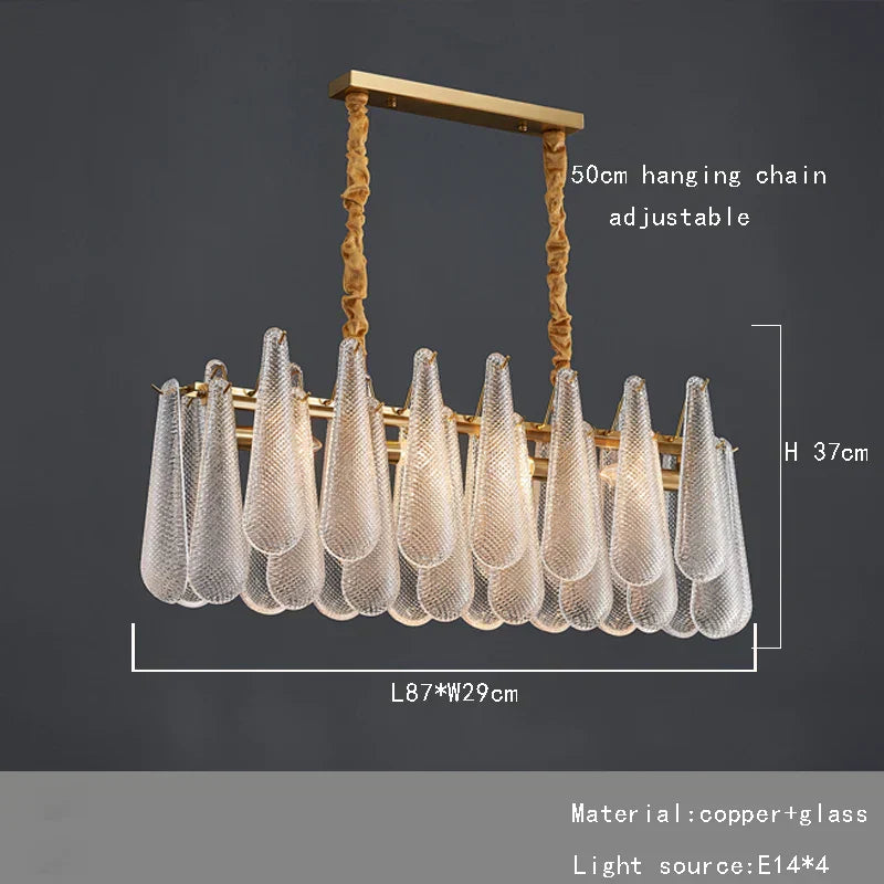 DecorBites™ Gold Glass Pendant Light for Dining Table & Hotel, Modern Foyer Ceiling Lamps