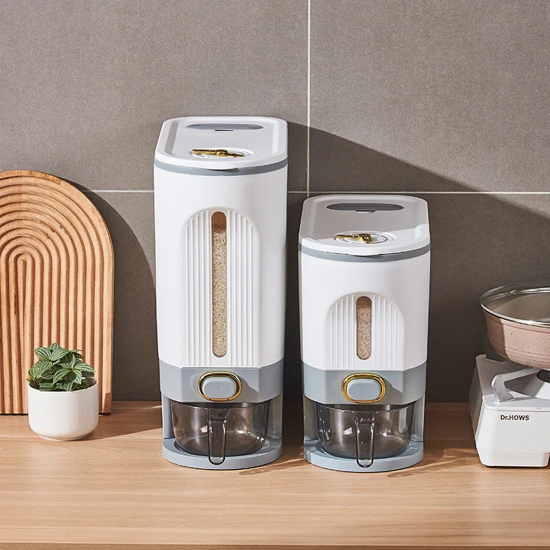 DecorBites™ Large Capacity Rice Dispenser Kitchen Grain Container Moisture Proof Cereal Storage Box