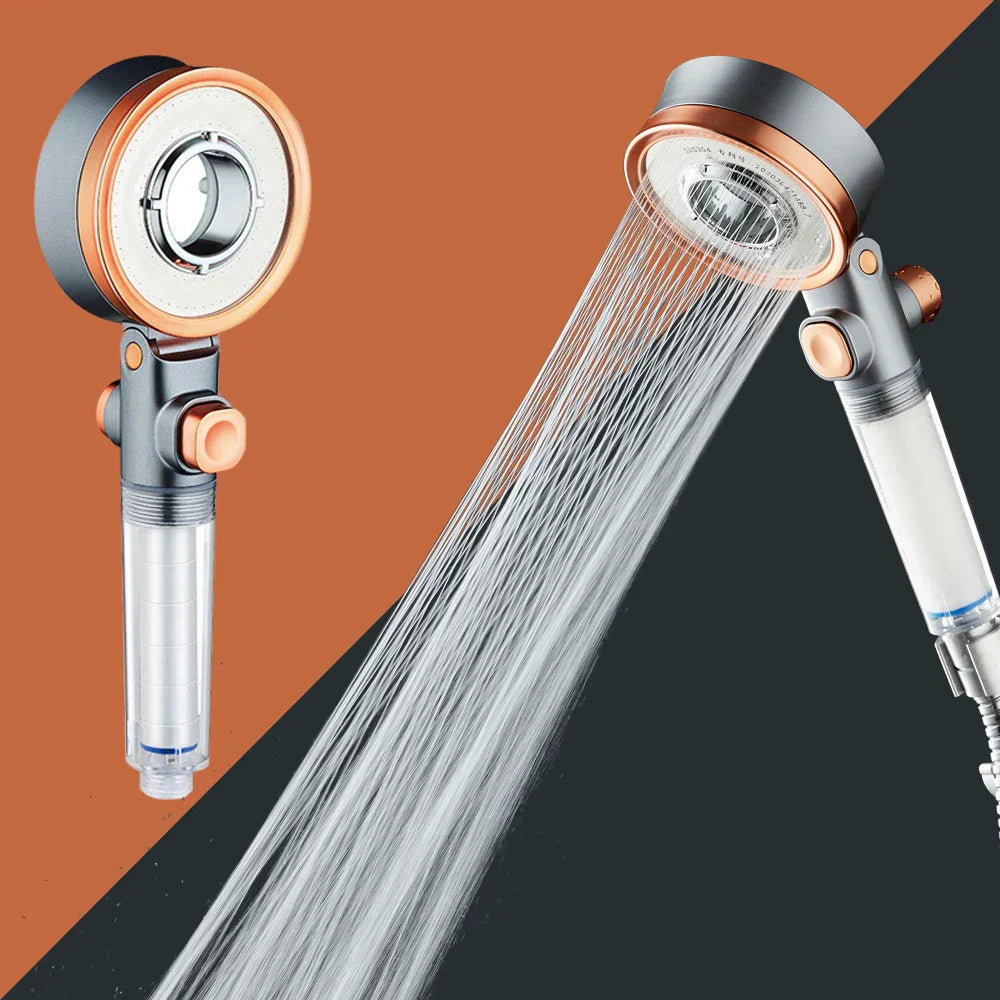 DecorBites™ Dual-Sided Shower Head 3 Jettings Water Saving Filtration Round Rainfall