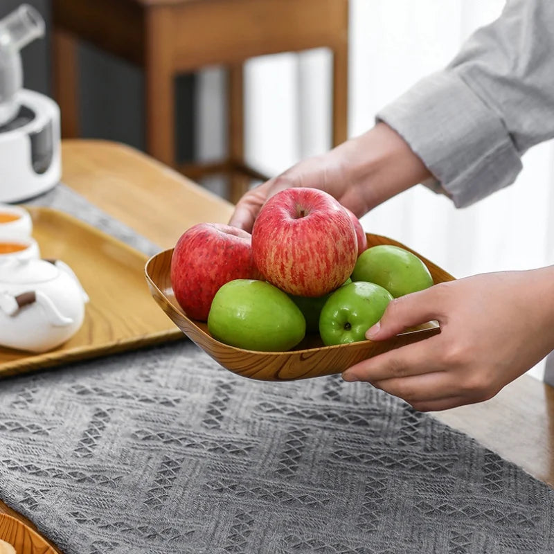 DecorBites™ Imitation Wood Snack Plate Dish Tray for Sushi Breakfast Dried Fruit