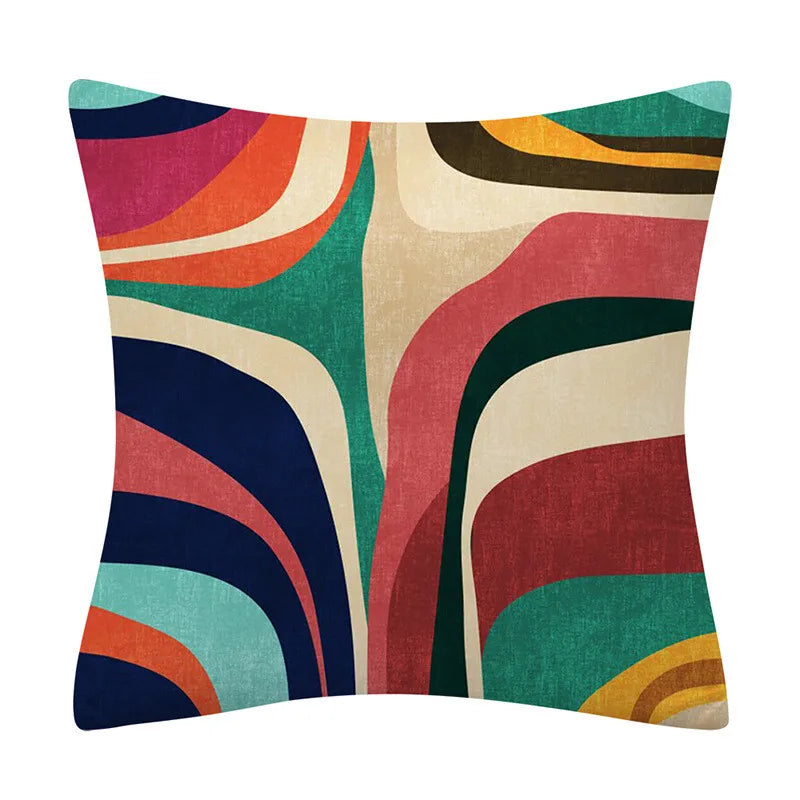 DecorBites™ Geometry Pattern Cushion Cover Polyester Cotton Sofa Pillowcase Home Decor