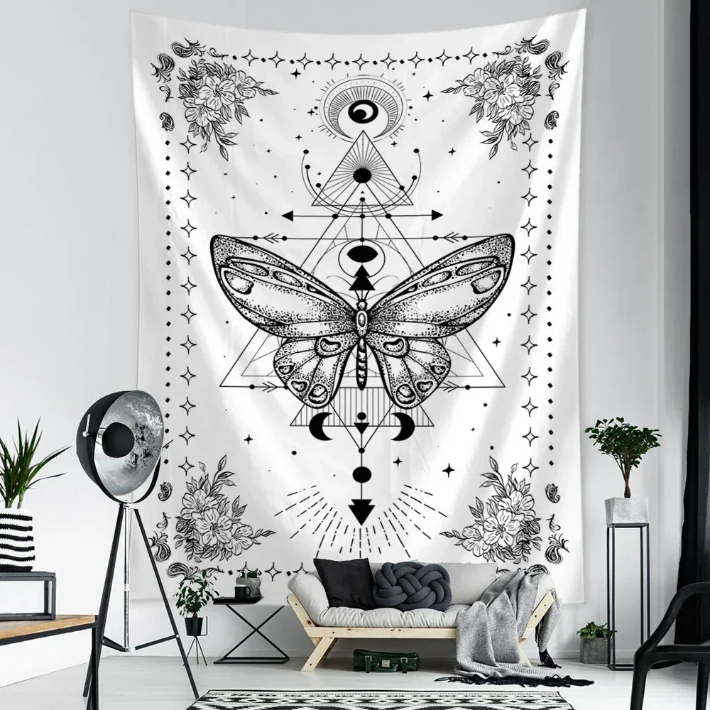 DecorBites™ Geometric Butterfly Tapestry Wall Hanging for Bohemian Home Decor