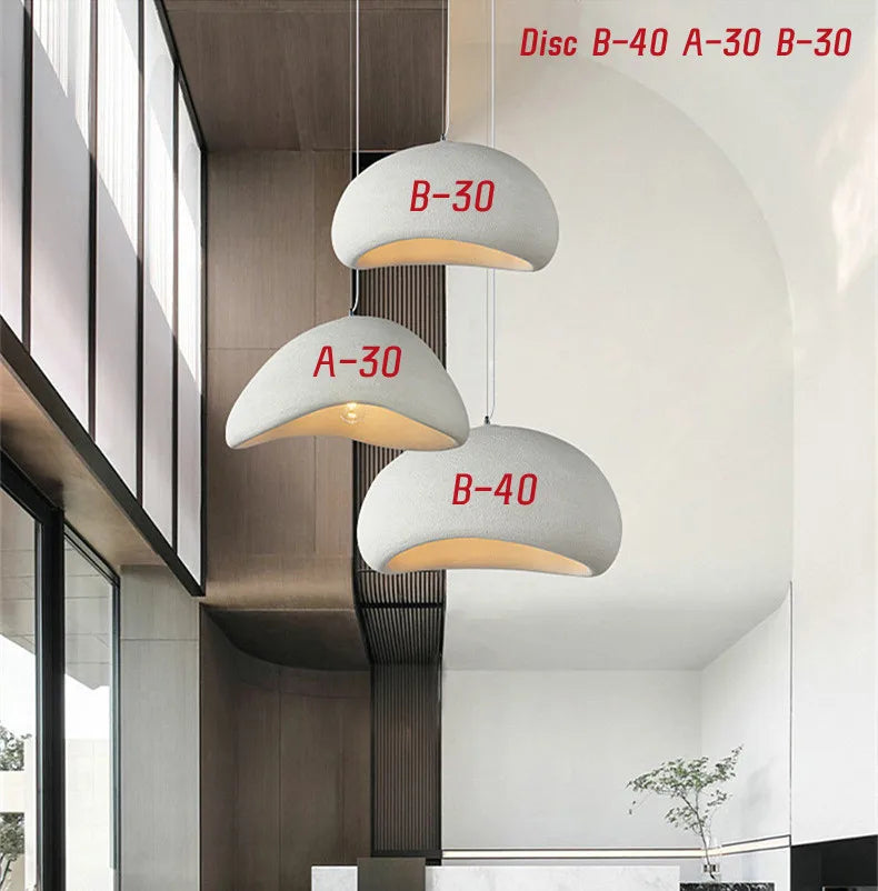 DecorBites™ Handmade Wabi Sabi Chandelier Modern LED Pendant Lamp for Nordic Restaurant Island