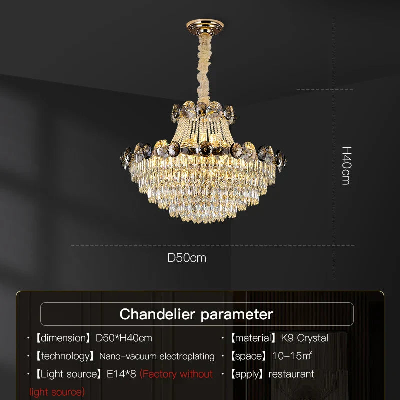 DecorBites™ Crystal Light Luxury Chandelier for Living Room Dining Bedroom