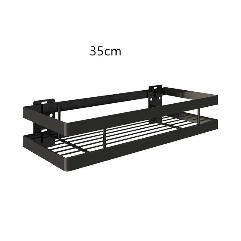 DecorBites™ Black SUS 304 Bathroom Shelf Shower Storage Basket Holder for Shampoo & Bath Essentials