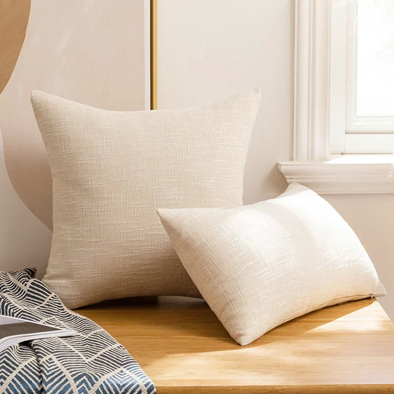 DecorBites™ Linen Cotton Throw Pillowcase 100% Polyester Cushion Cover for Home Decor