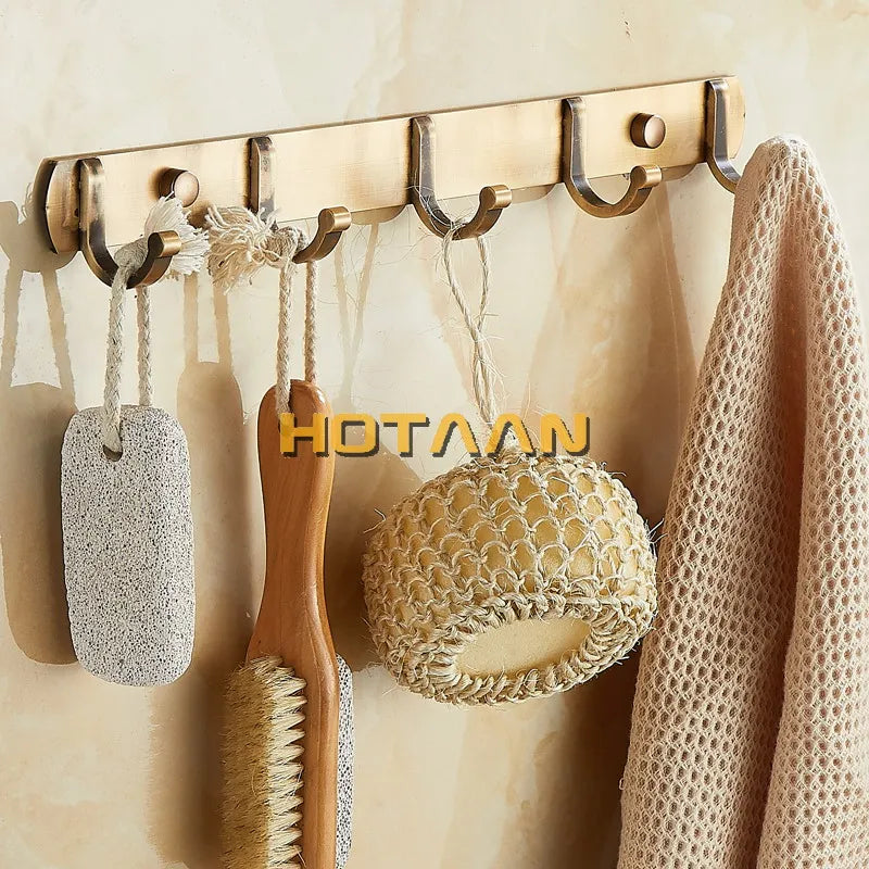DecorBites™ Antique Black Robe Hook, Brass Finish Bathroom Hardware, Wall Hook, Clothes Hook.