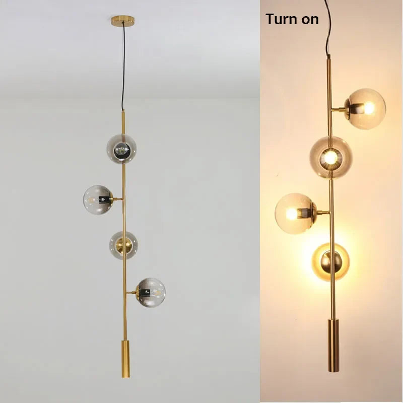 DecorBites™ Glass Ball LED Pendant Light Modern Chandelier for Living Room Decor