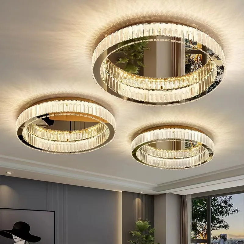 DecorBites™ Crystal LED Ceiling Chandelier for Home Living Room Bedroom Lighting