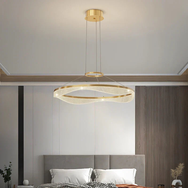 DecorBites™ Acrylic Living Room Chandelier Pendant Light Fixture_LED Hanging Lamp