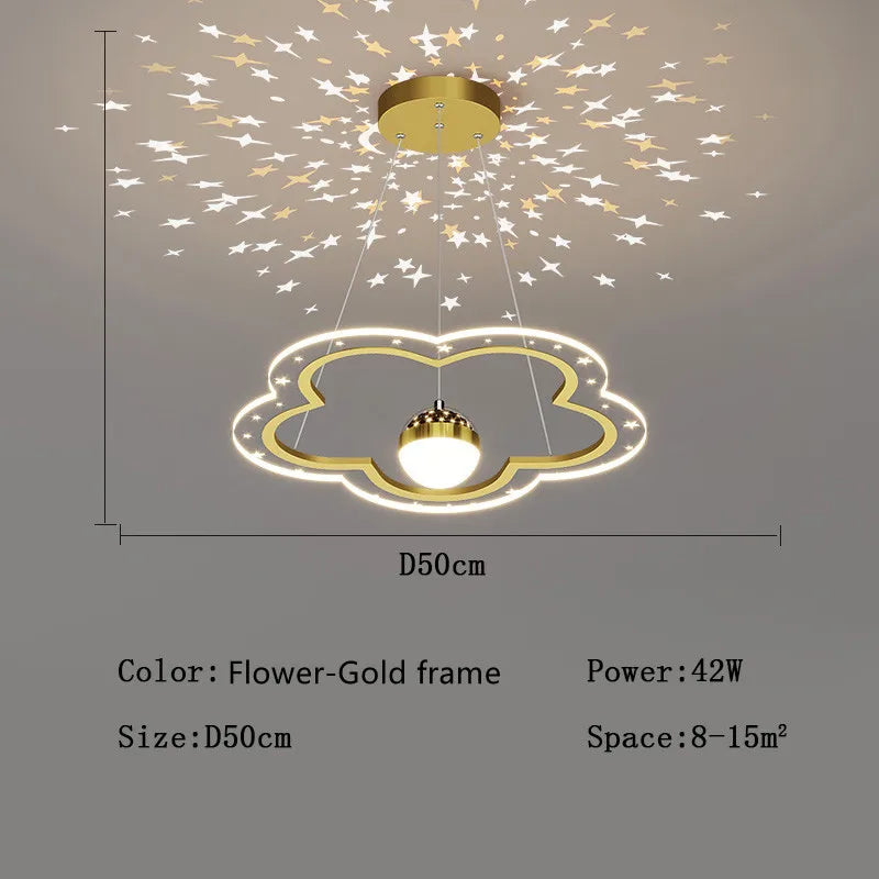 DecorBites™ LED Star Chandelier: Kids Room Lighting Fixture for Bedroom & Study Room