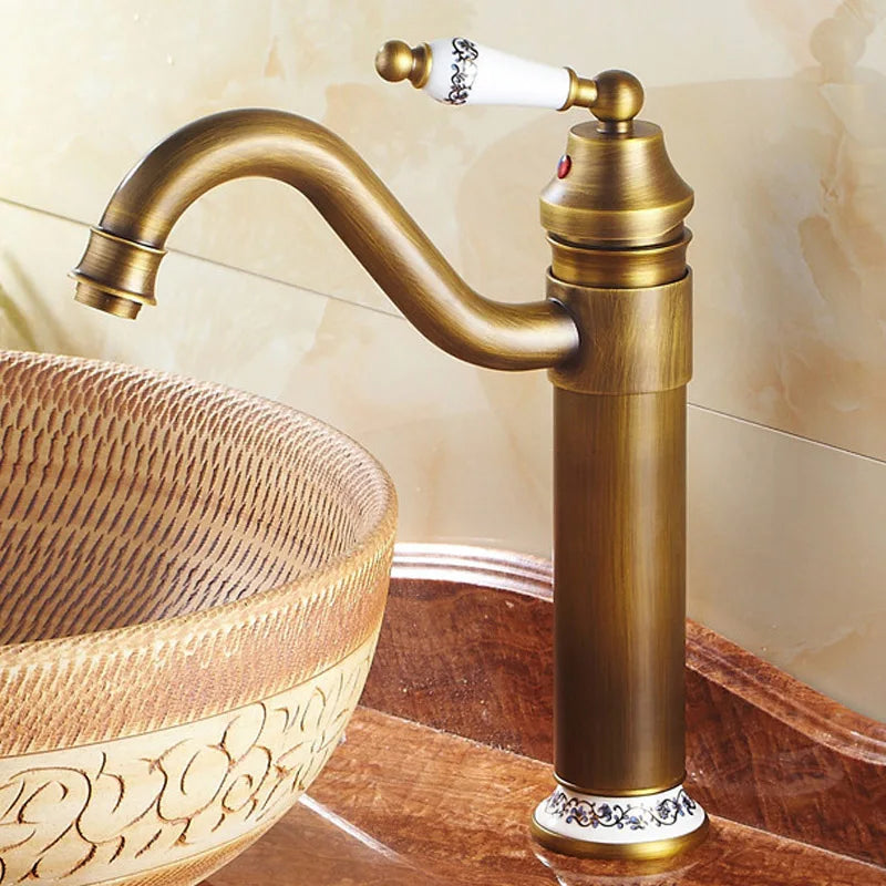 DecorBites™ Antique Bronze Finish Bathroom Sink Faucet - Basin Tap YT-5050