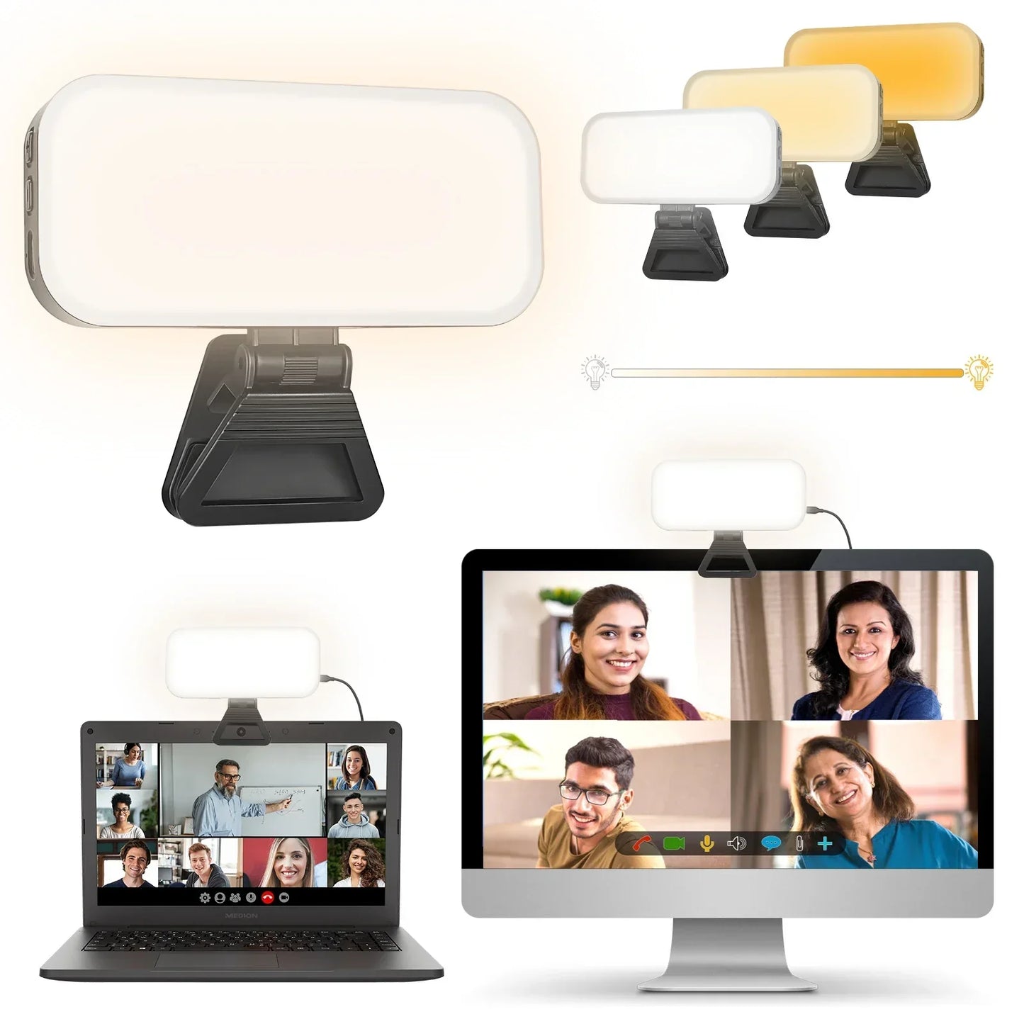 DecorBites™ LED Video Light: LUXCEO V01 Pro, 3000K-6000K, for Laptop, Conference, Live Broadcast