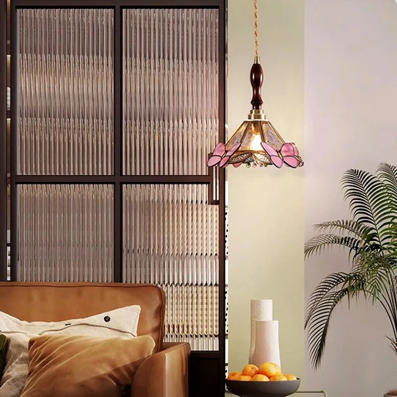 DecorBites™ Butterfly Glass LED Pendant Light for Bedroom and Living Room