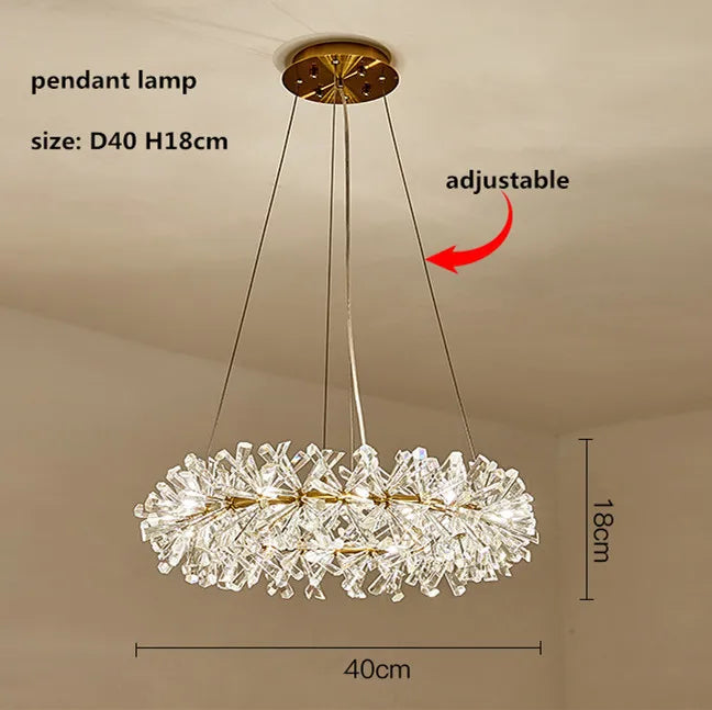 DecorBites™ Crystal Flower Chandelier: Nordic Luxury Lighting for Home Decor & Restaurant