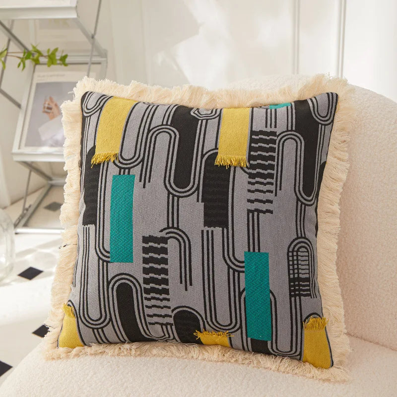 DecorBites™ Artistic 45x45 Handmade Cloth Cushion Cover Pillowcase Design