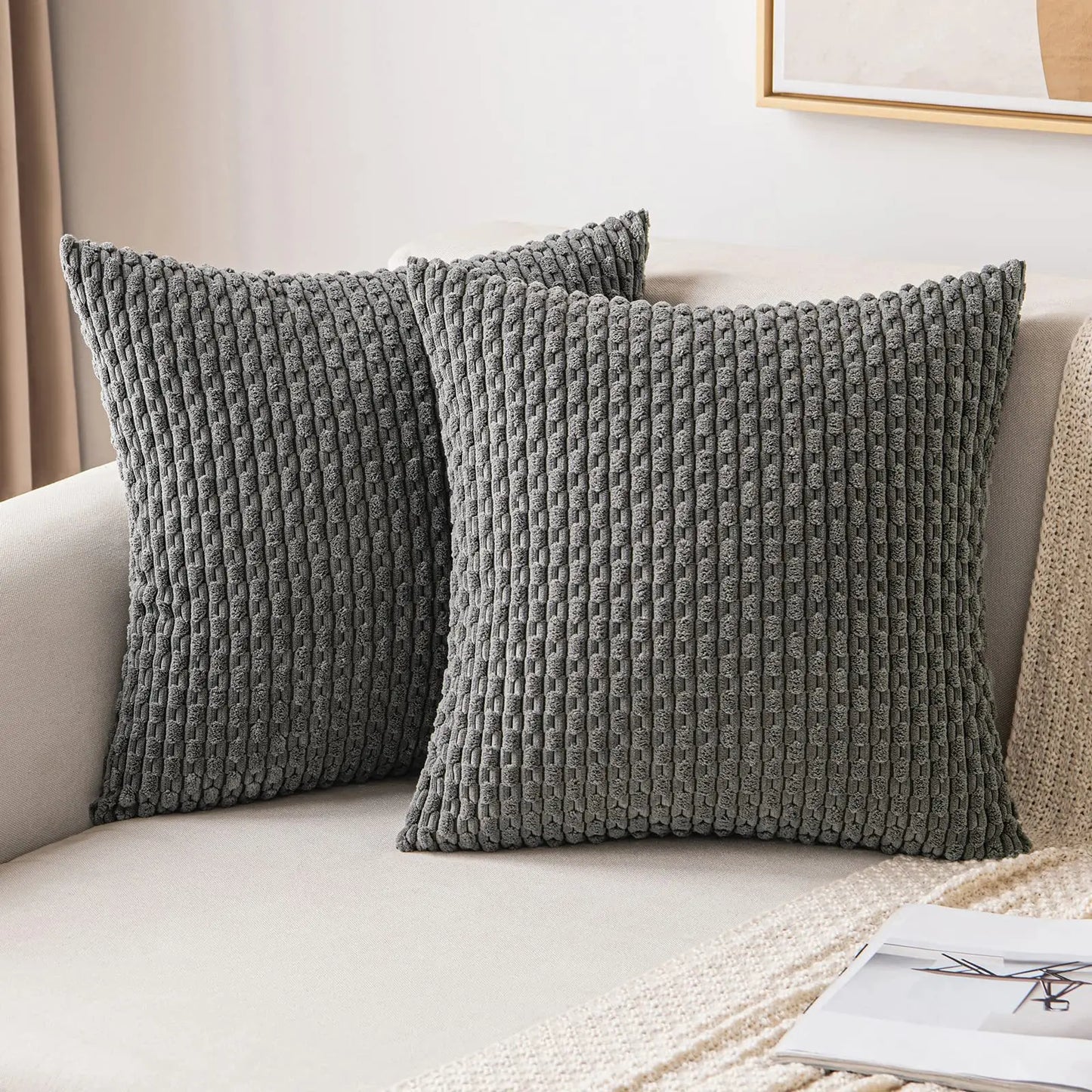 DecorBites™ Decorative Pillow Cover 45x45cm for Living Room Sofa Home Decor