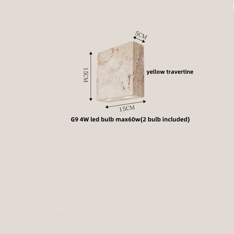DecorBites™ LED Travertine Wall Light - Natural Yellow Ambiance for Aisle, Study, Porch