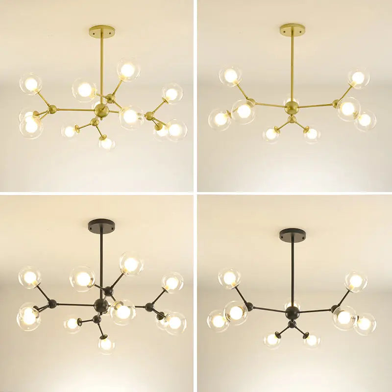 DecorBites™ Glass Ball Pendant Chandelier for Living Room Bedroom Dining Room